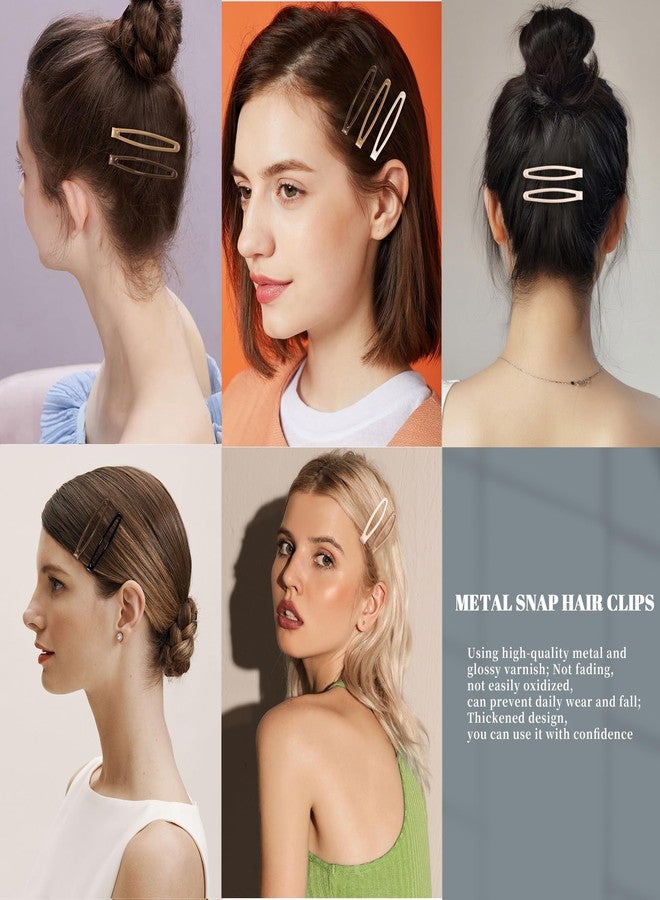 Cptots 16 PCS Snap Hair Clips Metal Barrettes for Women Non Slip Barrettes for Thick and Thin Fine Hair,Bright Black Brown Beige,2.36 x 0.43 Inches. - Image 4